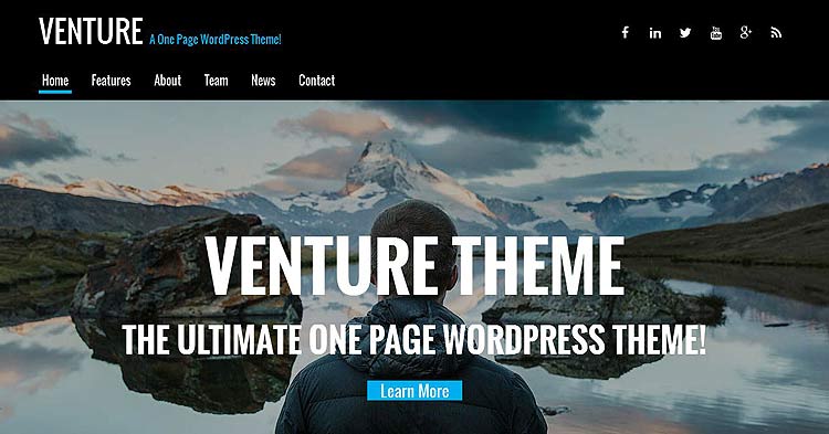 Download Venture One Page WP Theme Now!