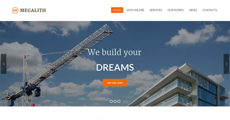 Download Megalith Construction WP Theme now!