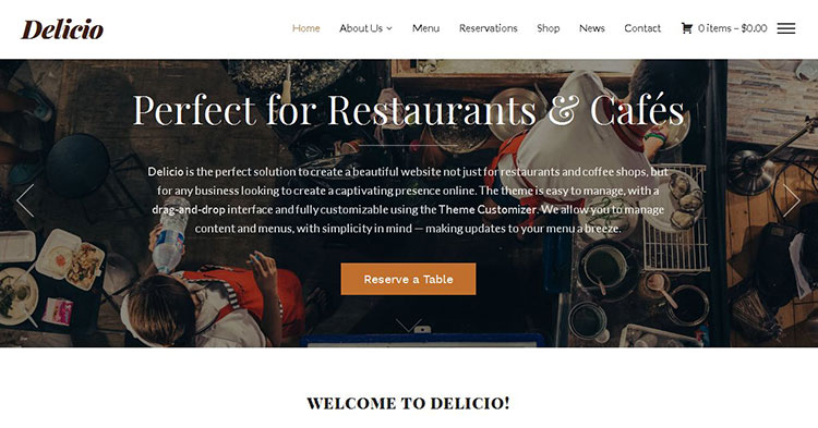 Delicio Restaurant Cafe WP Theme