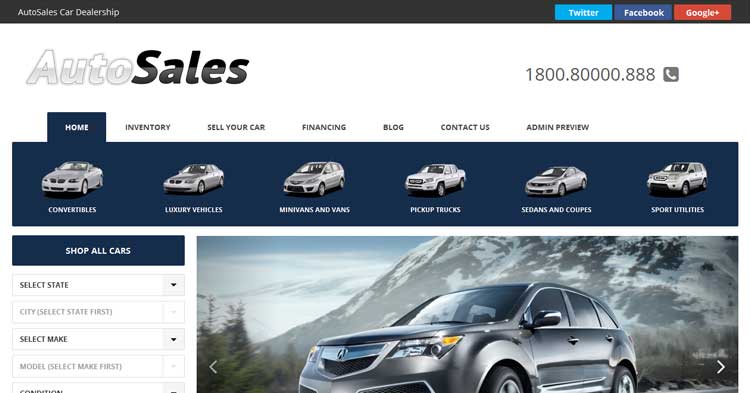 Download Autosales Deluxe WP Car Dealer theme now!