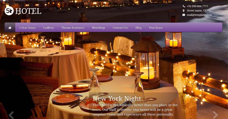 5 Star Hotel WordPress Theme