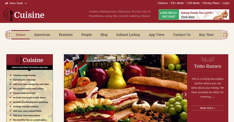 Download Cuisine Restaurant Directory Theme Now!