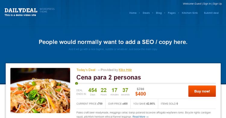 Daily Deal Coupon WordPress Theme