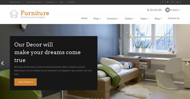 Download Furniture Interior Design WordPress Theme now!