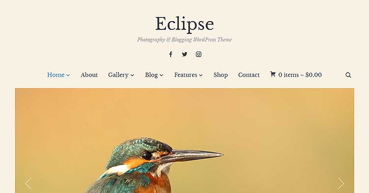 Eclipse Photo Blog WordPress Theme