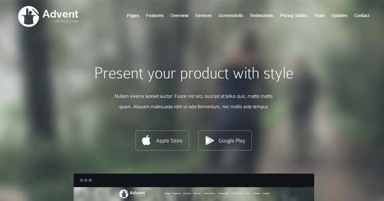 Advent – Creative App Landing Page