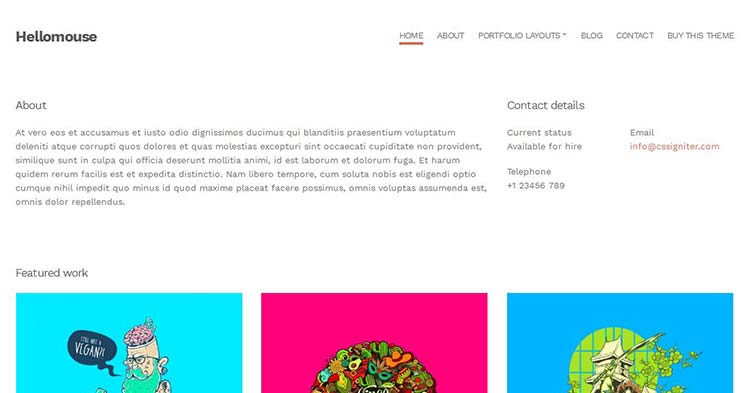 Download Hellomouse Portfolio WordPress Theme now!