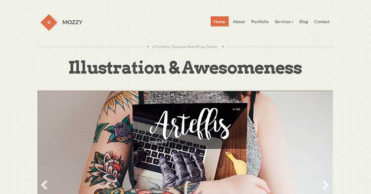 Mozzy Clean Portfolio WordPress Theme