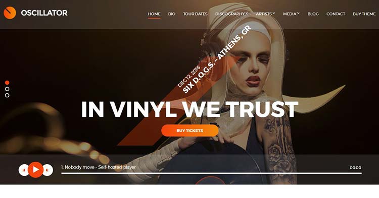 Download Oscillator Music Club WordPress Theme now!