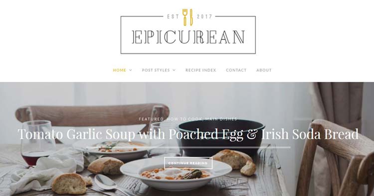 Download Epicurean Food Blog WordPress Theme Now!