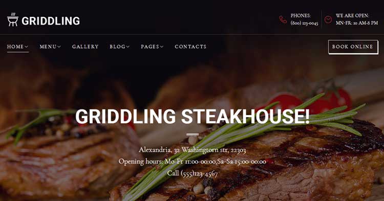 Griddling Barbecue Restaurant WP Theme