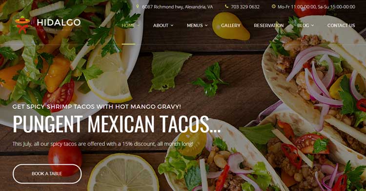 Download Hidalgo Mexican Food Restaurant Theme now!