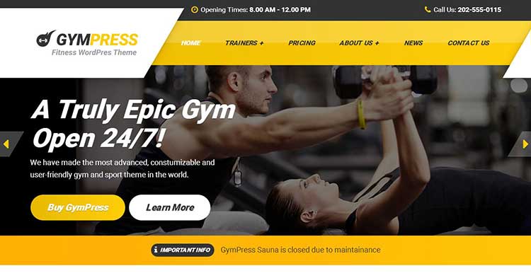 Download GymPress Sports Fitness WP Theme Now!