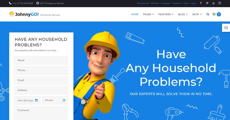 Download JohnnyGo Home Services WP Theme now!