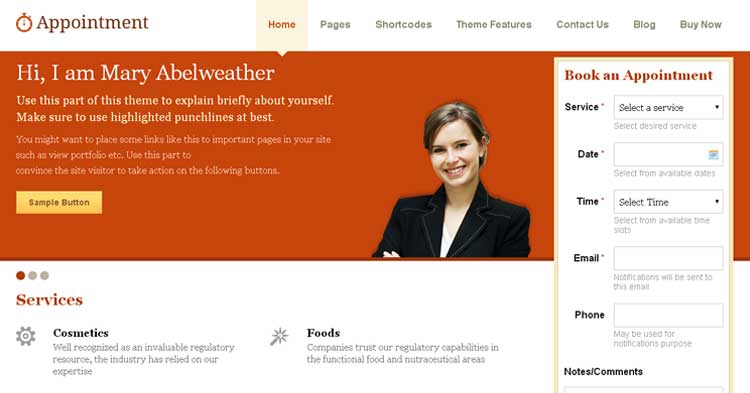 Appointment Business WordPress Theme