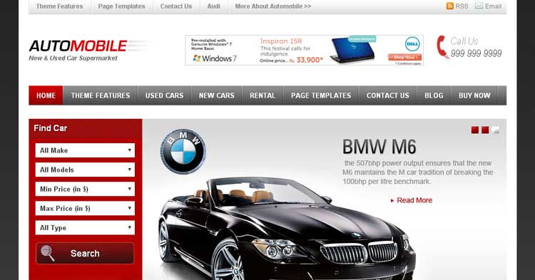 Automobile Car Dealer WordPress Theme