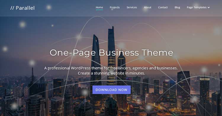 Download Parallel One Page WordPress Theme Now!