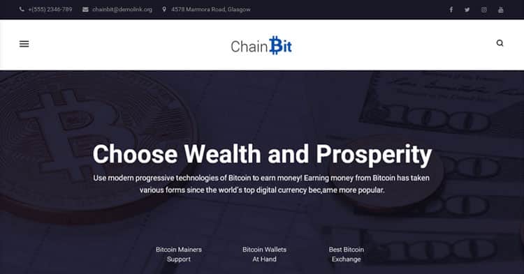 ChainBit Bitcoin WordPress Theme