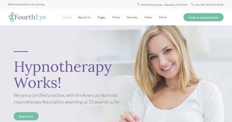 Fourth Eye Hypnotherapy WordPress Theme