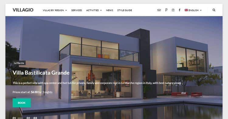 Villagio Property Booking WordPress Theme