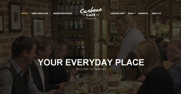 Download Carbone Restaurant Cafe WP Theme Now!