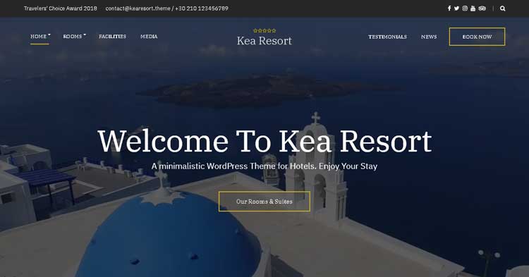 Kea Resort Booking WordPress Theme