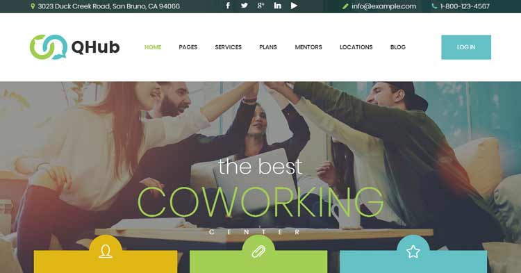 Download Qhub Coworking Office Space WP Theme Now!