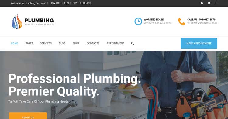 Plumbing Home Maintenance WordPress Theme