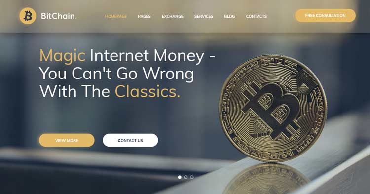 Download BitChain Pro Cryptocurrency WordPress Theme Now!