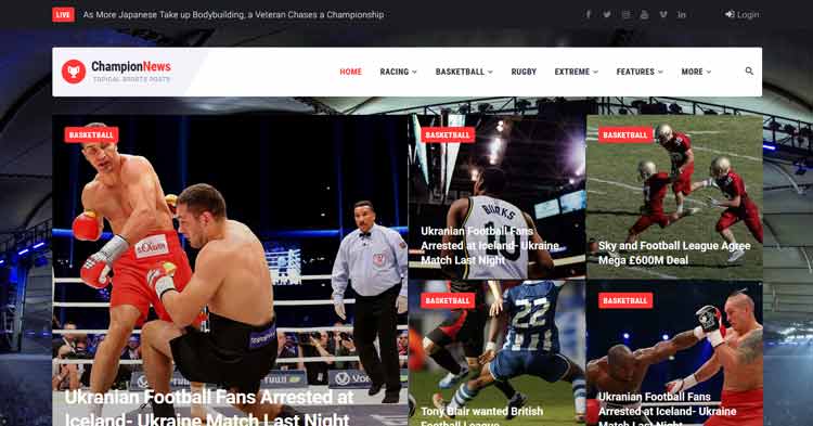 Download ChampionNews Sports News WordPress Theme Now!