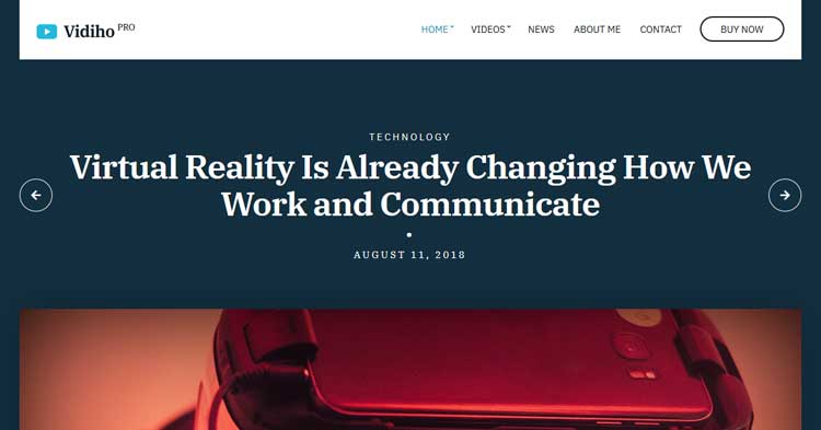 Download Vidiho Pro Video WordPress Theme now!
