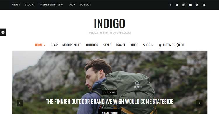 Indigo WordPress Magazine Theme