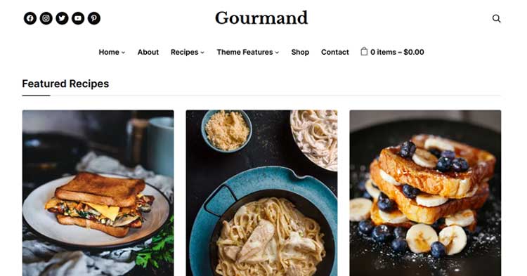 Download Gourmand Recipe Food Blog WP Theme now!