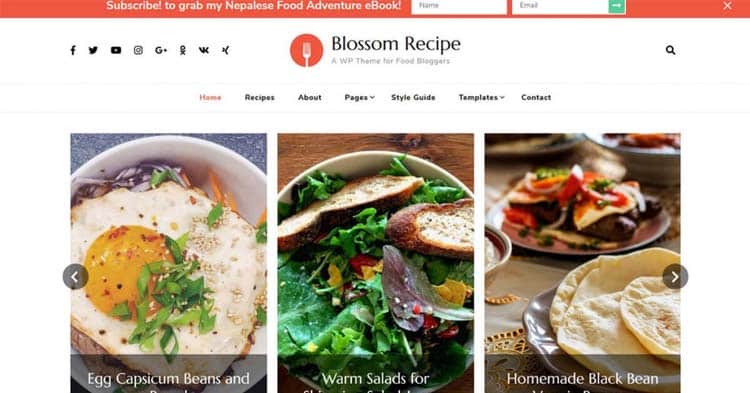 Download Blossom Recipe Pro Food Bloggers WordPress Theme Now!