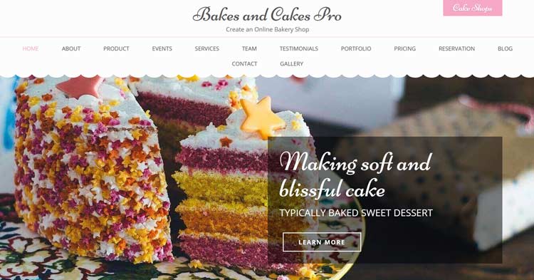 Bakes and Cakes Pro WordPress Theme