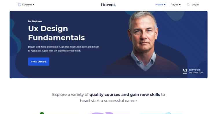 Docent Pro Single Instructor LMS WP Theme