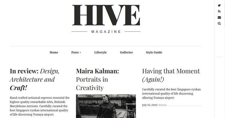 Hive Lifestyle Blog WordPress Theme