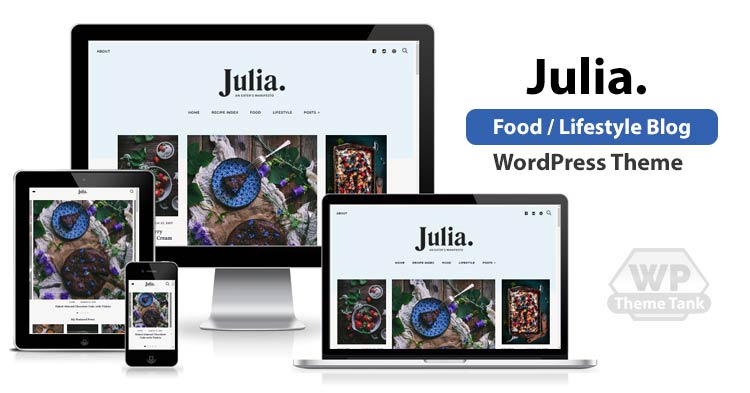 Julia Food Blog / Recipe Blog WordPress theme download