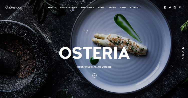 Osteria Restaurant Cafe WordPress Theme