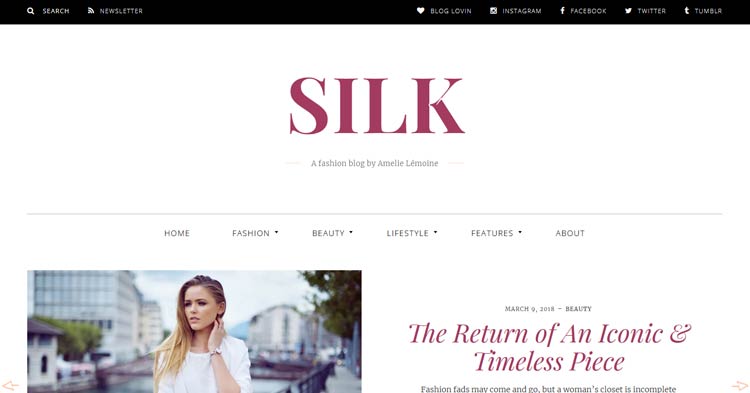 Silk Lifestyle Fashion Blog WordPress Theme