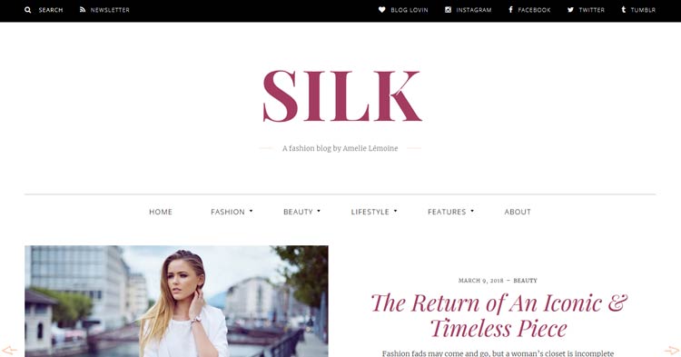 Download Silk Lifestyle Fashion Blog WordPress Theme now!