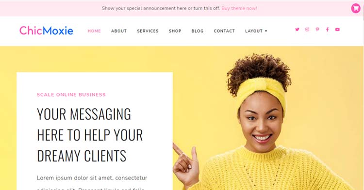 Download ChicMoxie Content Creators WordPress Theme Now!