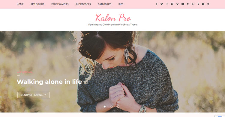 Kalon Pro Feminine Blog WordPress Theme