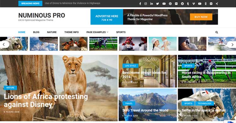 Numinous Pro AdSense Optimized WordPress Theme