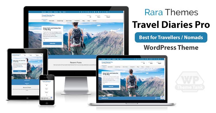 Download RaraThemes - Travel Diaries Pro Theme for Travel Blogs, Lifestyle blogs, food blogs, health , fitness blogs etc.
