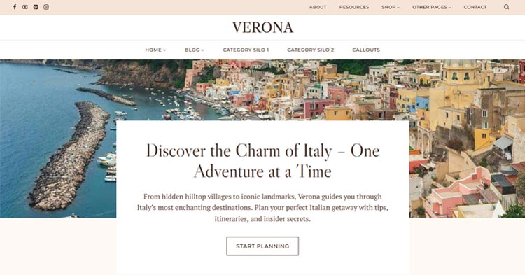 Download Verona Kadence Child Travel Blog Theme Now!