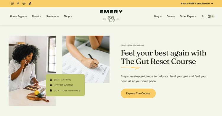 Download Emery Food Blog Kadence Theme now!