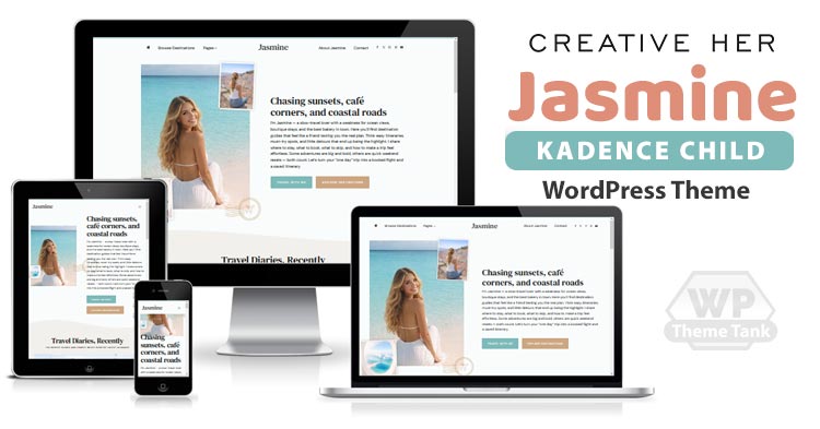 Download CreativeHer - Jasmine Kadence Child WordPress Theme For female Travel Bloggers, Adventure Guides, creative traveller, and travel storytellers