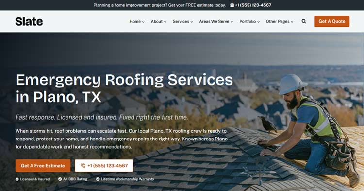 Download Slate Home Services Kadence WP Theme Now!