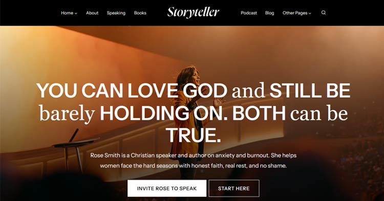 Download Storyteller Speaker Mentor Kadence Theme now!